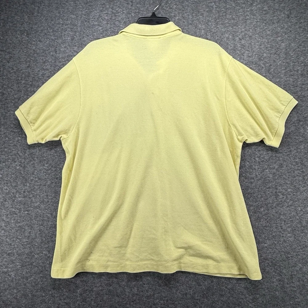 LACOSTE Polo Shirt Mens Size‎ 7 Yellow Short Sleeve Cotton Classic Fit Croc Logo